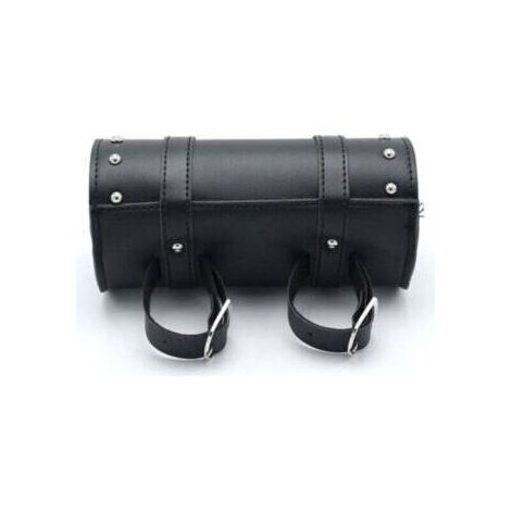 Borse laterali per moto, borsa porta attrezzi in pelle per moto, borse laterali universali per moto, kit di attrezzi in pelle nera per moto, con 2 cinghie di fissaggio, compatibile con la maggior part