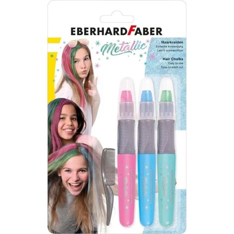 Tizas con mecanismo de giro para crear peinados elegantes y nuevas tendencias capilares, en 3 colores metalicos.
Caracteristicas:
-Fácil de usar sobre