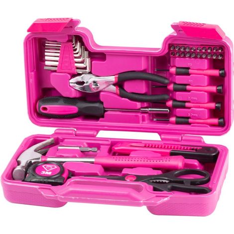 Werkzeugsatz für Frauen LADIES PINK SET01, 39-teilig, rosa, im Koffer