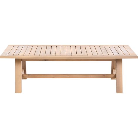 Mesa de centro de jardín de madera de acacia 128 x 69 cm diseño rústico marrón claro Sumba (1/5)