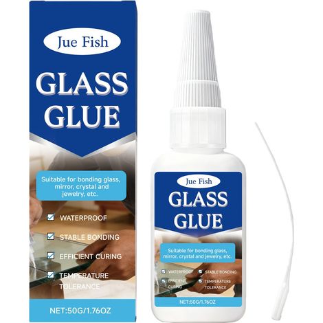 Colle à verre haute résistance, à séchage rapide et fiable  adhérence transparente et naturelle. 50 g (1/5)