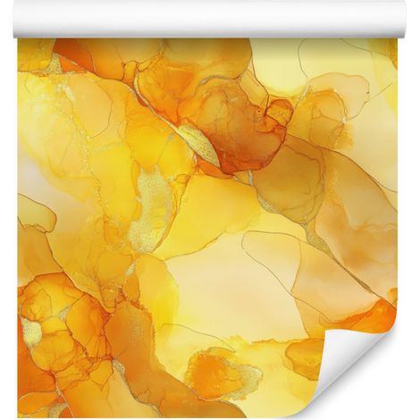 Tapete „Tinte“ in Gold, Gelb und Creme für Wohn- und Schlafzimmer, 50 x 1000 cm (1/5)