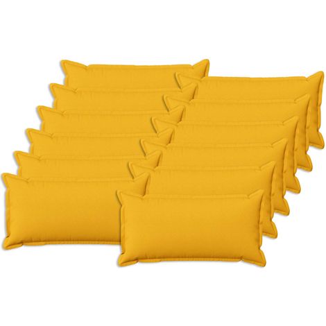 vidaXL Cushion with Pillow HOUTEN 12 pcs Light Yellow Faux Linen (1/5)