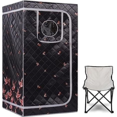 Kit de sauna portatif Kit de Sauna infrarouge Portab, Spa à domici for une personne avec minuterie, télécommande de température, coussin chauffant for s pieds amélioré Tente de sauna personnelle pour (1/5)