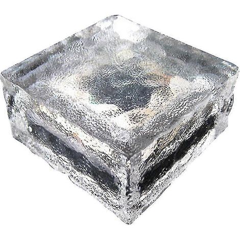 Lampe solaire d'extérieur, brique de glace en verre cristal, blanc chaud, balise solaire LED (1/2)