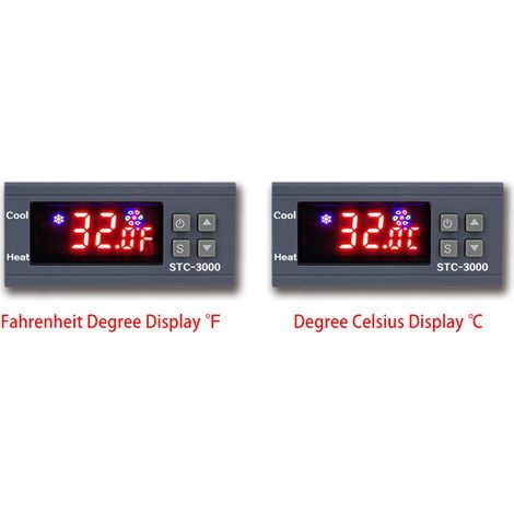 Termostato digitale STC-3000, display ℃℉, relè di riscaldamento e raffreddamento, sensore NTC, termostato per il controllo della temperatura per incubatrice