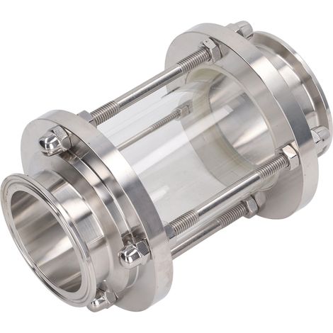 Voyant de tuyauterie en ligne en acier inoxydable à passage droit avec raccord à clamp pour huile et air 76 mm / 2.99 in (1/5)