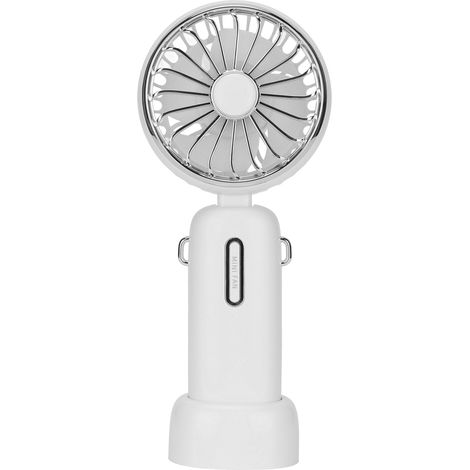 Tragbarer Ventilator mit 4800 mAh, klein, faltbar und verstellbar, mit abnehmbarem Kabel, ideal für Reisen, den Innen- und Außenbereich (weiß). (1/5)