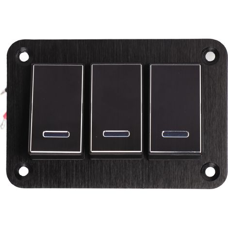 Plaque interrupteurs bascule 3 positions aluminium étanche pré câblée 12V-24V pour bateau voiture camping-car moto bus (1/5)