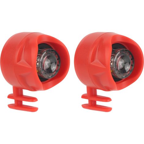 Lot de 2 mini lampes de chaussures LED pour randonnée camping, lumière rouge, piles bouton intégrées. (1/5)