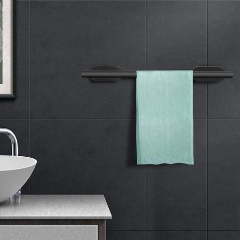 Wall Mounted Towel Rack, Liesun 40cm Self Adhesive Towel Rack, Suction Cup Towel Rack, Bathroom Towel Rack, Bathroom Towel Bar (1/5)