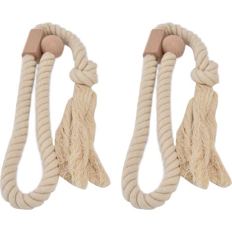 de 2 embrasses de rideaux en coton avec cordon magnétique