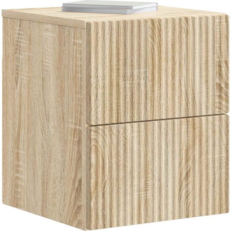 Maison Exclusive - Mobiletto da notte a muro Rovere Sonoma 33 x 34,5 x 40 cm