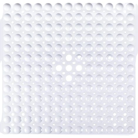 Tapis de Douche, Design Antidérapant, Texture Douce en Galets, 53x53cm-e, BLANC (1/2)