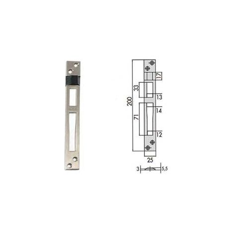 Contropiastre per serrature infilare profilati in alluminio 06462 01 - mm.25x200, spessore mm.5,5 (0646201)