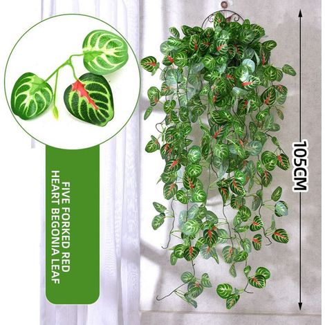 Guirlande De Feuillage Artificiel - Lierre Synthétique En Plastique - Pour Décoration Murale Intérieure Extérieure - 105 Cm - 1 Pièce (1/4)