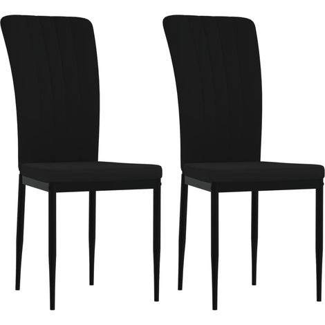 Set di 2 sedie da cucina per sala da pranzo in tessuto di velluto nero struttura in ferro DEC025562