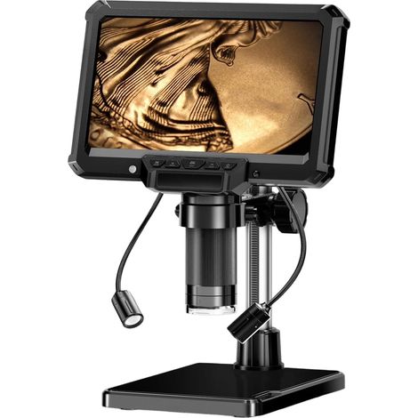 Microscope numérique haute résolution 1080p avec lumière LED réglable et connexion USB adapté pour l'observation détaillée Microscope multifonctionnel pour l'analyse (1/4)