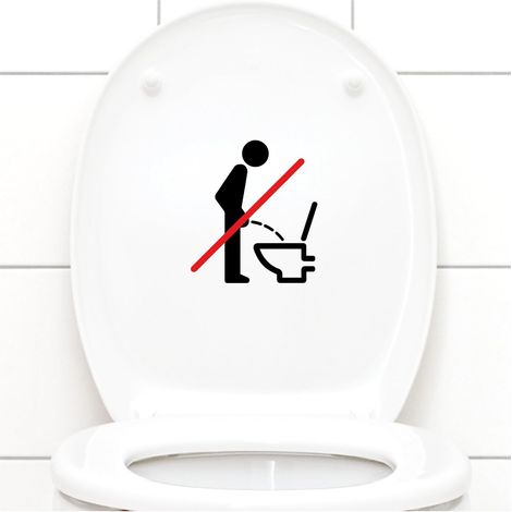 Stickers WC Pictogramme dans le sit pipi W733 - noir, 11 x 12 cm