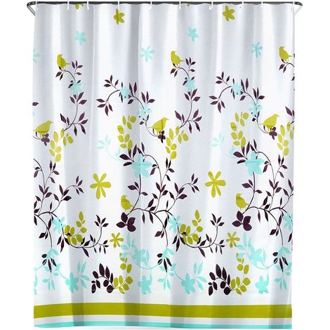 Rideau de douche avec crochets, imperméable, 180 x 180 cm (1/5)