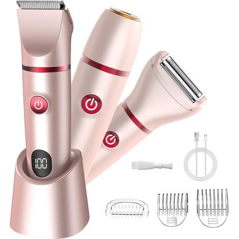 Depiladoras para mujer, recortadora de bikini 3 en 1 para mujer con pantalla LCD, resistente al agua. (1/5)