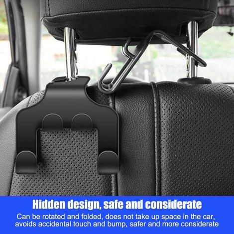 Gancho para reposacabezas de asiento de coche，colgador multifuncional 4 en 1 para el respaldo del asiento del coche para bolsos (1/5)