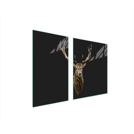 Glasplatte und Schneidebrett 100x52 Hirsch