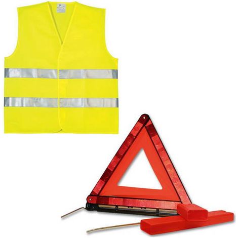 Kit GILET + TRIANGLE DE SIGNALISATION (1/3)