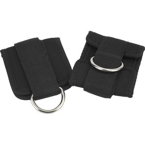 Sangle De Cheville Pour Fitness - Matériau Respirant Et Durable - Anneau En D Renforcé - Pour Entraînement En Salle De Sport - Paire Noire (1/5)