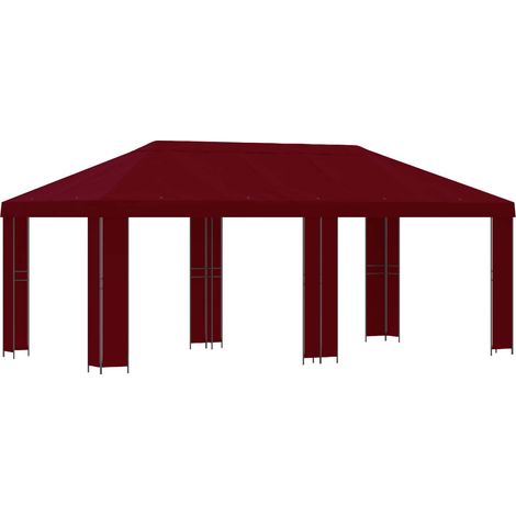 Gazebo da giardino 6 x 3 m Borgogna Poliestere e Acciaio 190 vidaXL