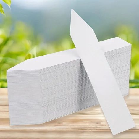 Etichette per fiori in plastica, 10 x 2 cm, etichette da giardino bianche in plastica, etichette per fiori bianche, marcatori per fiori da giardino, etichette decorative per fiori (1/4)