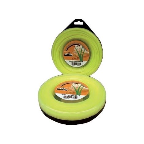Hilo de nylon redondo profesional para desbrozadoras, diámetro 3,5 mm, longitud 45 m, color verde.