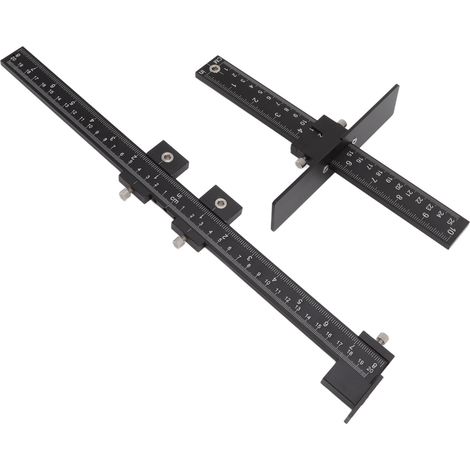 Gabarit de quincaillerie pour meubles, en alliage d'aluminium, pour poignées de meubles, gabarit de perçage et de positionnement des poinçons, guide de perçage pour portes et tiroirs (1/5)