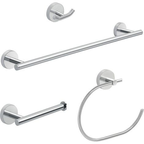Badaccessoires Set, Verchromt, 4 Teilig, Aus Edelstahl  Violetta