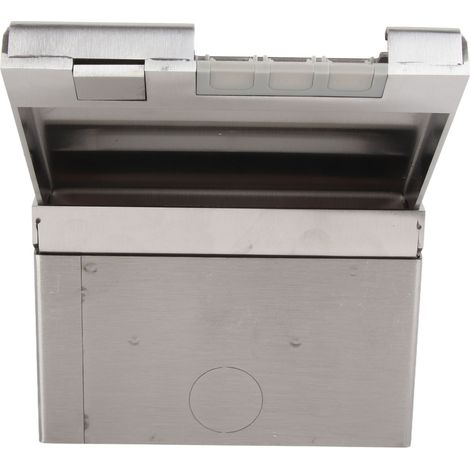 Multiprise encastrée 2 prises standard boîtier connexion acier inox PC ignifuge 16A 4000W prise électrique AC bureau magasin (1/5)