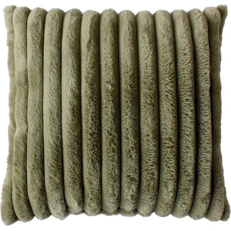 Coussin Imitation Fourrure "Matisse" 40x40cm Vert Olive
