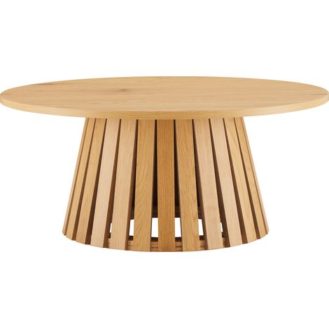 Happy Garden – Table basse ronde 80cm en aggloméré et mélaminé – Hauteur 35cm – Style scandinave – Pour salon moderne
