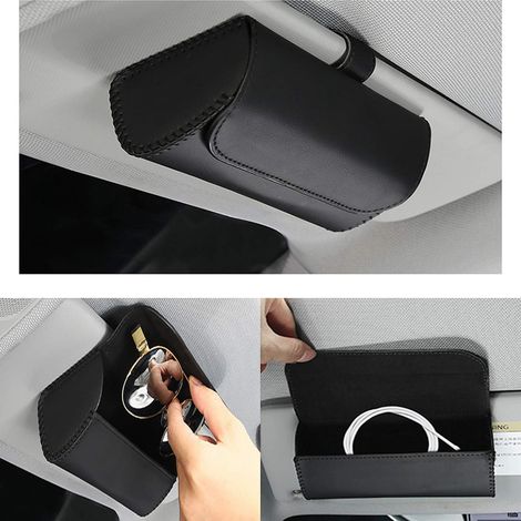 Pare-soleil pour lunettes de voiture (noir), rangement pour lunettes de soleil