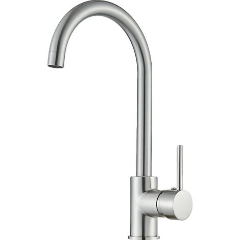 Grifo de cocina, diseño de arco alto, giro de 360 grados, níquel cepillado A (1/2)