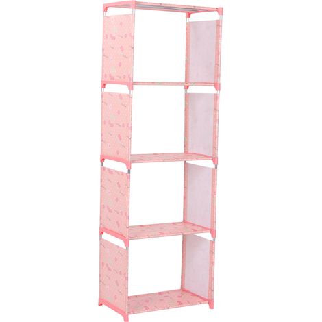 Étagère à livres à plusieurs niveaux, bibliothèque de rangement, support pour salon et chambre, motif cerisier (1/5)