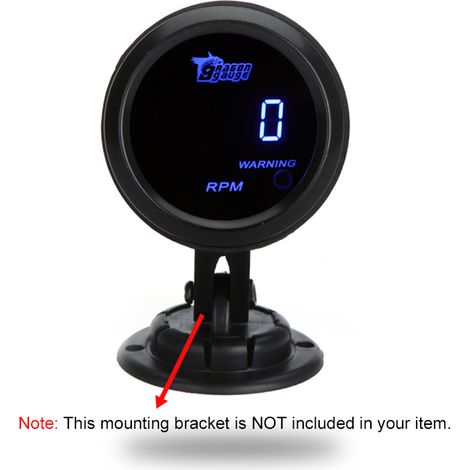 Tachymètre numérique pour voiture, 52mm, 2 pouces, LCD, 0 9999 tr/min, voyant d'avertissement noir (1/3)