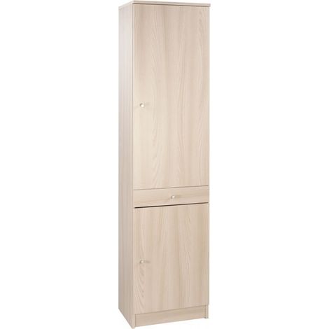 Mehrzweckschrank mit zwei Türen und einer Schublade Light Elm 46x34x H183 cm (1/3)