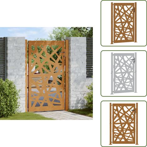 Gartentor 105x155 cm Wetterfester Stahl Lichtdesign - Gartentor - Gartentore - Zauntor - Sicherheitstor