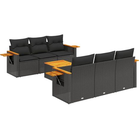 Maison Exclusive - Patio Sofa Set 6 plaza Black (1/5)