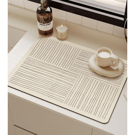 Tapis Égouttoir Vaisselle,Tapis Vaisselle Absorbant et Antidérapant,40 x 60 cm Tapis Vaisselle Absorbant,Tapis evier Cuisine Antidérapant,Tapis de Bar,Tapis Machine a Cafe pour Bar (1/5)