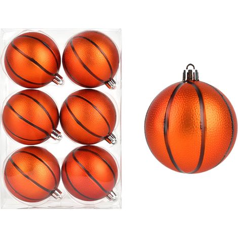 Boules De Décoration - Boules De Sport Pour Arbre De Noël - 6 Pièces - Diamètre 7 Cm - En Plastique - Multicolore (1/5)