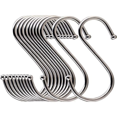 Lot de 20 crochets de suspension en S pour manteaux de cuisine (1/5)