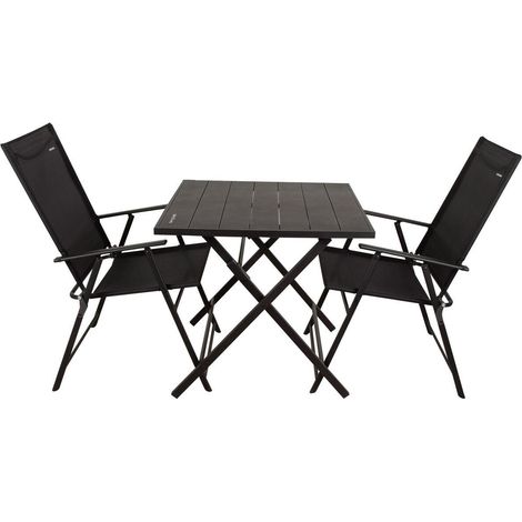 Aktive 61149 Conjunto de mesa y 2 sillas plegables negras