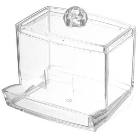 Boite à Coton, XU, Tiges Holder Box en acrylique avec couvercle boîte de rangement pour cotons ou maquillage cosmétiques, Transparent, Cas -