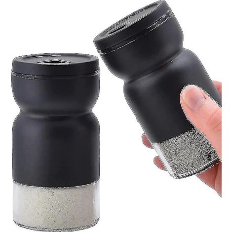 [CA] Ensemble de salières et poivrières en verre avec bec verseur réglable - Salières et poivrières en acier inoxydable - Style rustique-AquaForge (1/4)